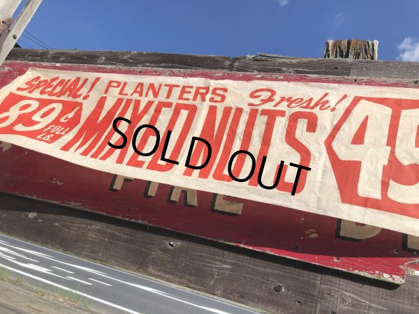 画像3: Vintage Advertising Planters Peanuts Store Display Cloth Banner Sign (M998)  (3)