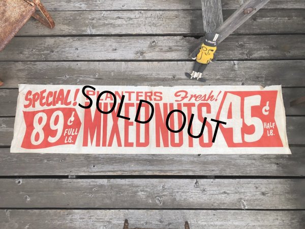 画像15: Vintage Advertising Planters Peanuts Store Display Cloth Banner Sign (M998)  (15)