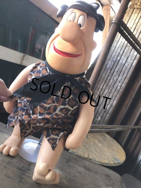 画像2: 80s Vintage Mighty Star CANADA Fred Flintstone 18” Big Size Doll (R008)  (2)