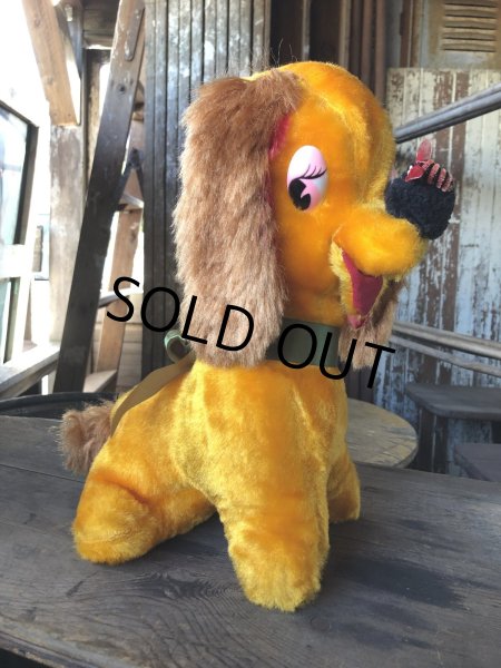 画像1: Vintage Yellow Puppy Dog w/Bee Plush Stuffed Toy Doll (R016)  (1)
