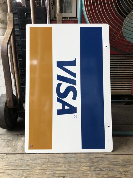 画像13: Vintage VISA Credit Card Store Display Hanging Sign w/Wall Bracket  (R079) (13)