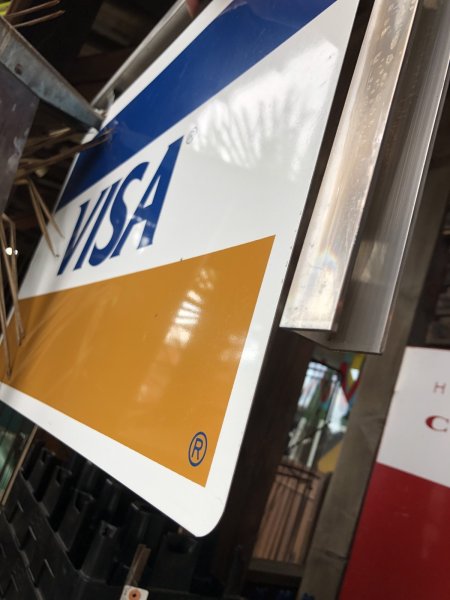 画像6: Vintage VISA Credit Card Store Display Hanging Sign w/Wall Bracket  (R079) (6)