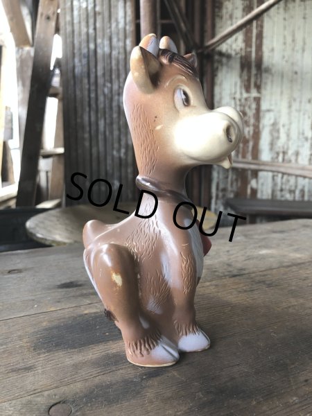画像6: 70s Vintage Kiddie Products The First Years Red Bell Cow Rubber Squeak Doll (R125)  (6)