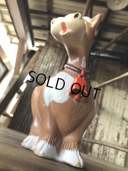 画像7: 70s Vintage Kiddie Products The First Years Red Bell Cow Rubber Squeak Doll (R125)  (7)