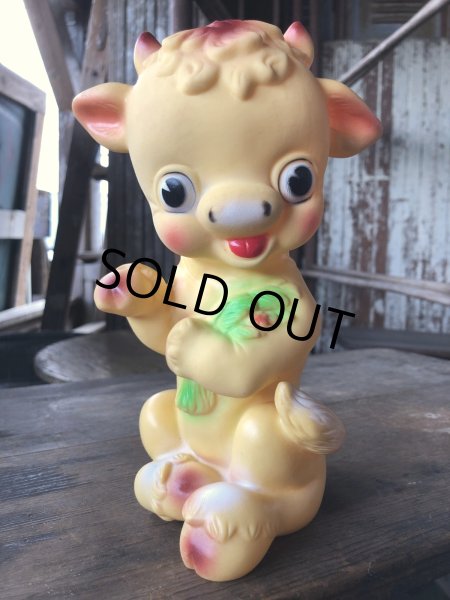画像2: 60s Vintage Ledraplastic Cow Rubber Squeaky Doll (R126)  (2)