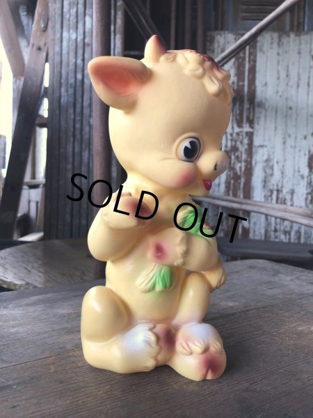 画像4: 60s Vintage Ledraplastic Cow Rubber Squeaky Doll (R126)  (4)