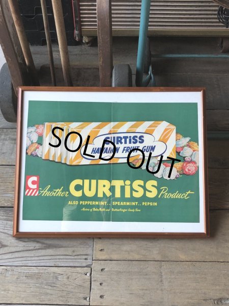 画像1: 40s Vintage CURTiSS HAWAIIAN FRUIT GUM Magazine Advertising Art Print w/Frame (R135)  (1)