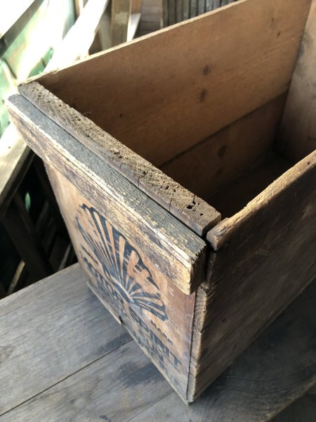 画像14: 20s Vintage Shell Motor Spirit Rising Sun Wooden Box (R136) (14)