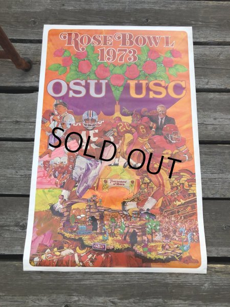 画像16: ROSE BOWL 1973 OSU vs USC Vintage Original Poster (R181)  (16)