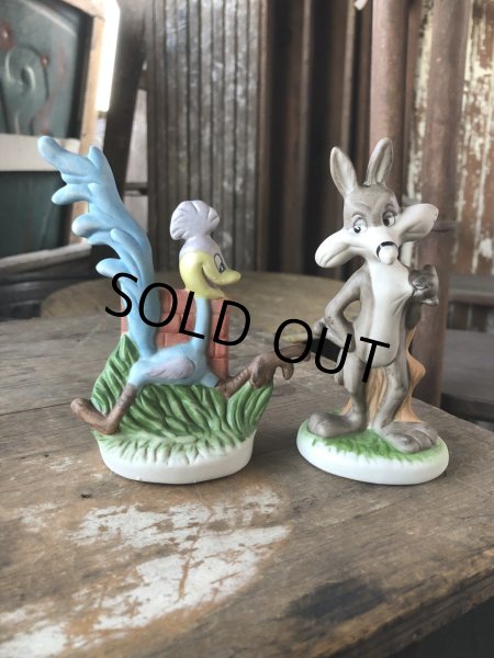 画像9: 70s Vintage Ceramic Figurine Road Runner & Wile E. Coyote SET (R195)  (9)