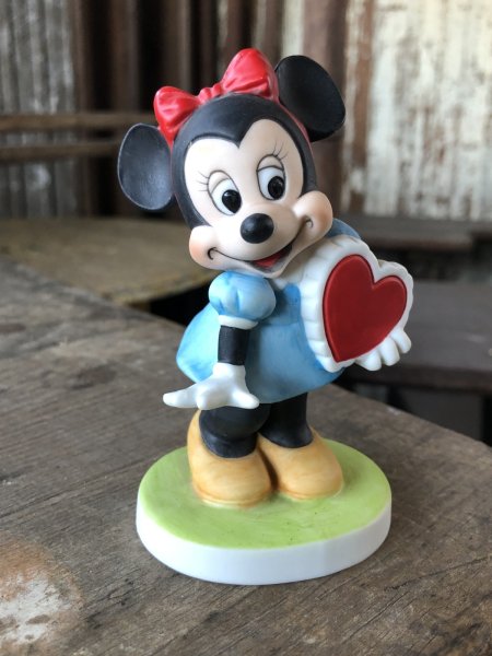 画像6: 70s Vintage Ceramic Figurine Minnie Mouse Heart (R197)  (6)
