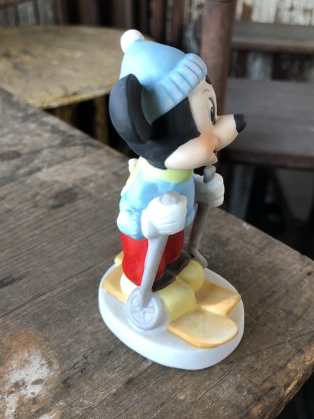 画像3: 70s Vintage Ceramic Figurine Mickey Mouse Ski (R196)  (3)
