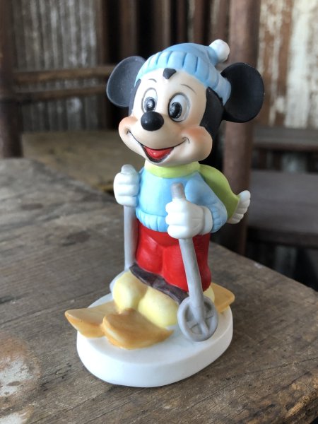 画像6: 70s Vintage Ceramic Figurine Mickey Mouse Ski (R196)  (6)