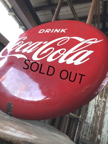 画像3: 50s Original DRINK Coca-Cola Porcelain Enamel Button Sign (R201)  (3)