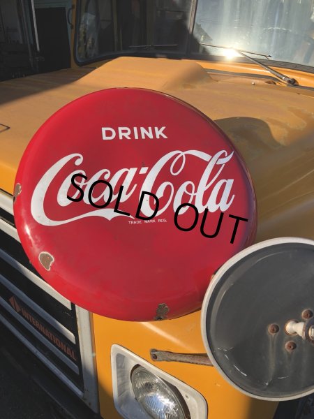 画像11: 50s Original DRINK Coca-Cola Porcelain Enamel Button Sign (R201)  (11)