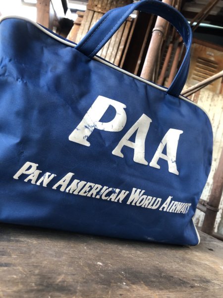 画像2: 50s Vintage PAA Pan American World Airways PAN AM Airline Bag (R205)  (2)