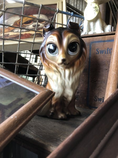 画像10: 60s GIG Vintage Big Eye Dog Ceramic Statue (R225) (10)