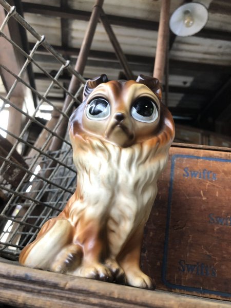 画像8: 60s GIG Vintage Big Eye Dog Ceramic Statue (R225) (8)