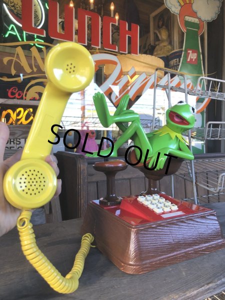 画像15: 80s Vintage The Muppets Show KERMIT THE FROG Phone (R237) (15)