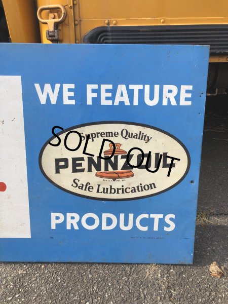 画像7: 【店舗引き取り限定】 Vintage Pennzoil Oil Safe Lubrication Huge Store Display Sign (R238) (7)