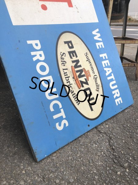 画像21: 【店舗引き取り限定】 Vintage Pennzoil Oil Safe Lubrication Huge Store Display Sign (R238) (21)