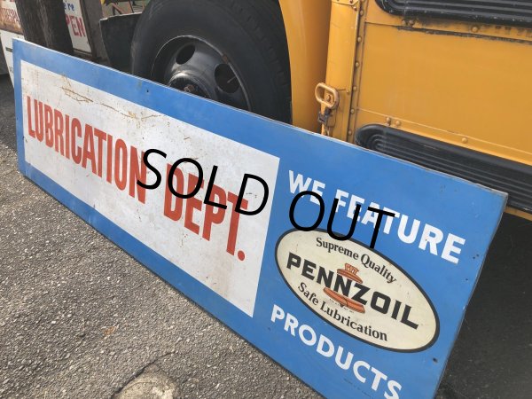 画像11: 【店舗引き取り限定】 Vintage Pennzoil Oil Safe Lubrication Huge Store Display Sign (R238) (11)