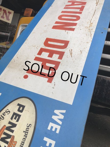 画像20: 【店舗引き取り限定】 Vintage Pennzoil Oil Safe Lubrication Huge Store Display Sign (R238) (20)