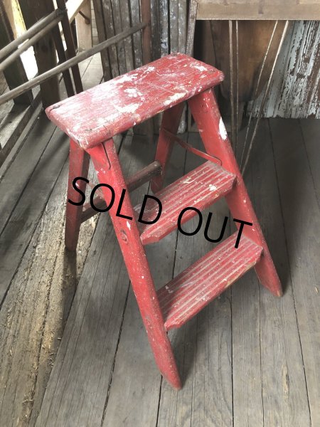 画像10: Vintage Wooden Ladder Step Stool (R239) (10)