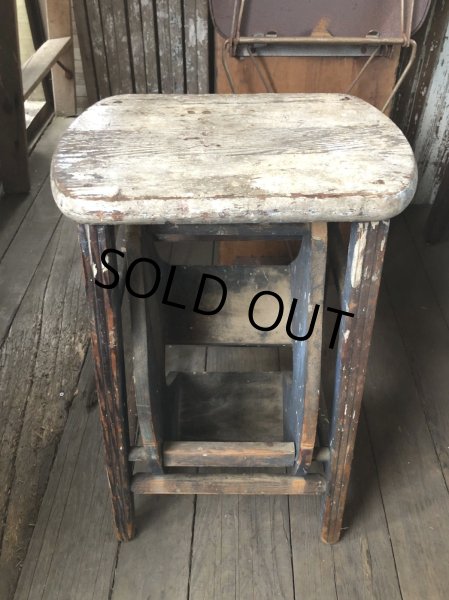 画像11: Antique Wooden Ladder Step Stool (R240) (11)