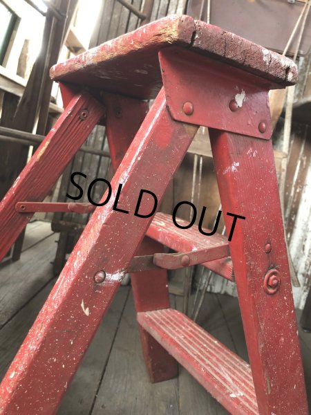画像11: Vintage Wooden Ladder Step Stool (R239) (11)