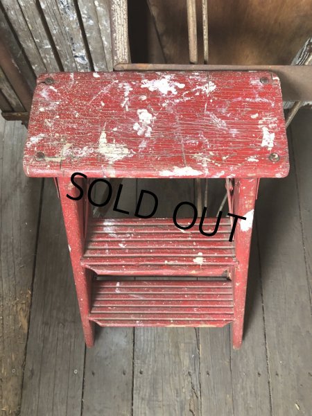 画像7: Vintage Wooden Ladder Step Stool (R239) (7)