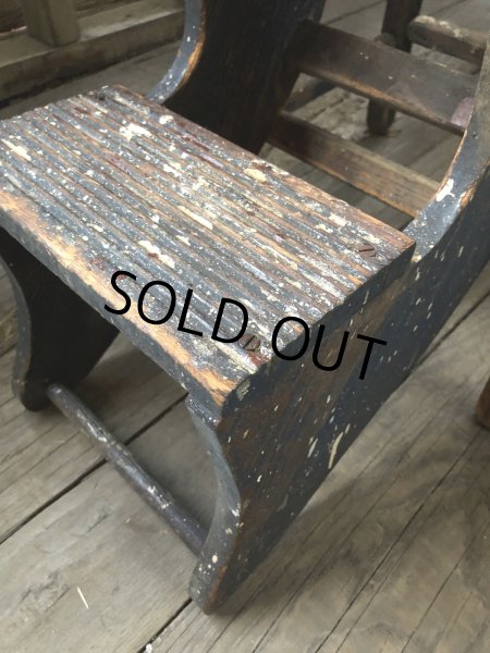 画像13: Antique Wooden Ladder Step Stool (R240) (13)