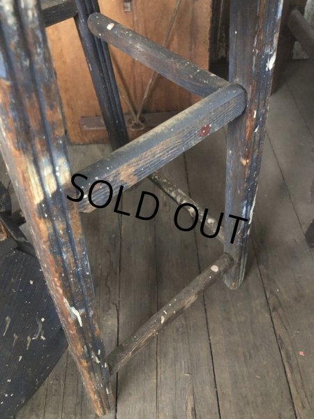 画像15: Antique Wooden Ladder Step Stool (R240) (15)