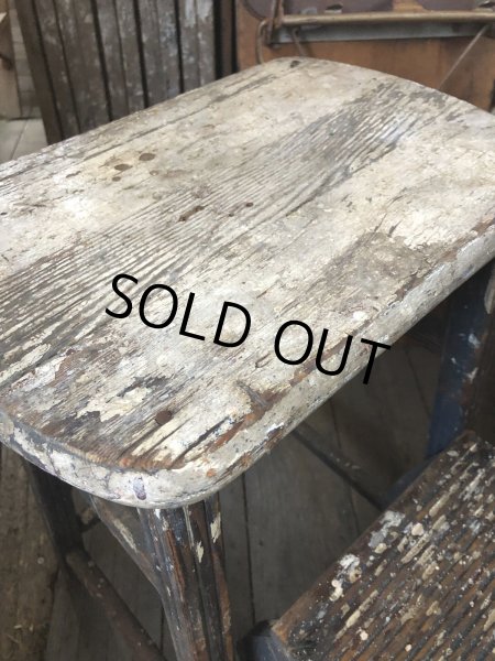 画像16: Antique Wooden Ladder Step Stool (R240) (16)