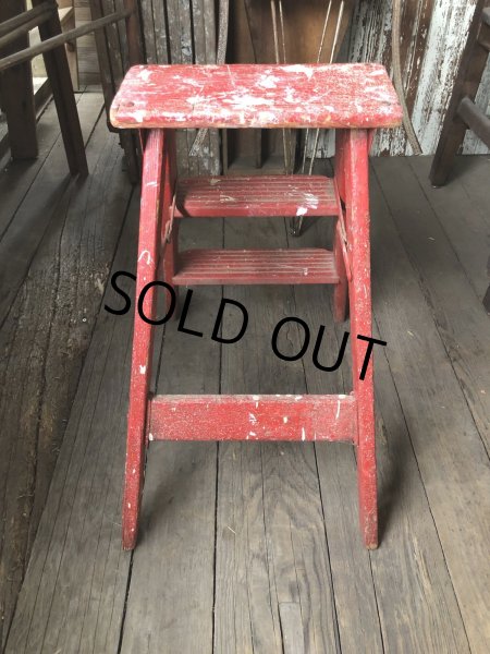 画像3: Vintage Wooden Ladder Step Stool (R239) (3)