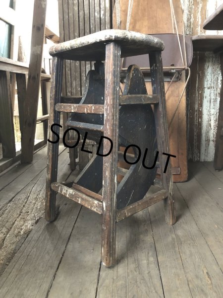 画像12: Antique Wooden Ladder Step Stool (R240) (12)