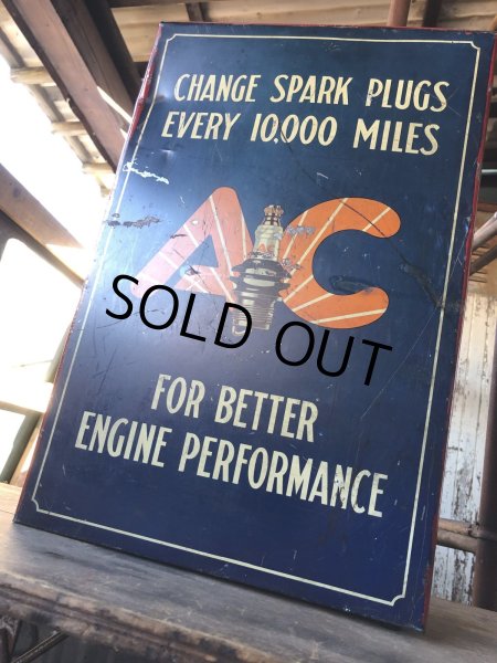画像28: Vintage AC Spark Plugs Metal Advertising Cabinet Display Case Sign (R257) (28)