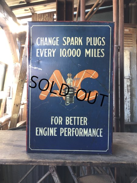 画像14: Vintage AC Spark Plugs Metal Advertising Cabinet Display Case Sign (R257) (14)