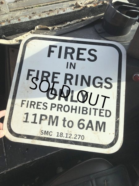 画像6: Vintage Road Street Sign FIRE IN FIRE RINGS ONLY (R260) (6)