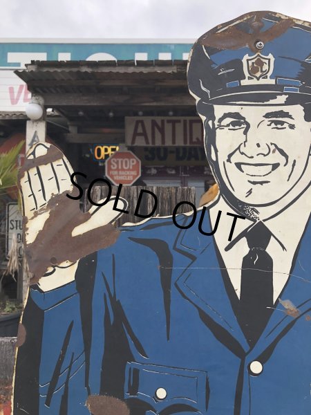 画像5: Vintage Metal Diecut Standing Service Man Estate Sign (R286) (5)