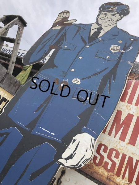 画像7: Vintage Metal Diecut Standing Service Man Estate Sign (R286) (7)