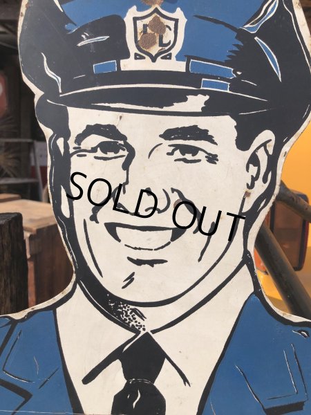 画像8: Vintage Metal Diecut Standing Service Man Estate Sign (R286) (8)