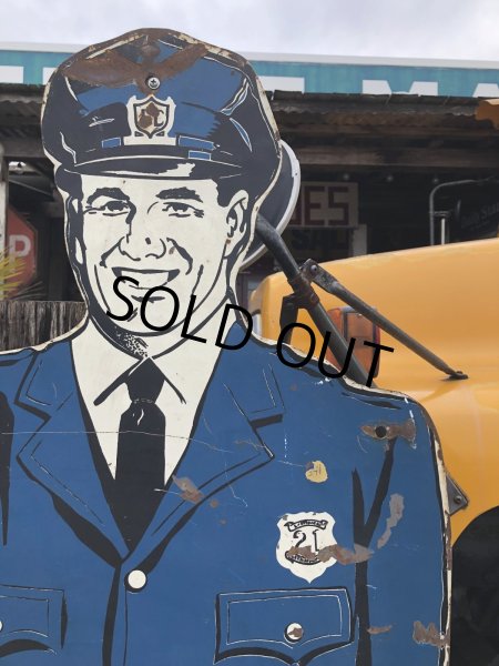 画像2: Vintage Metal Diecut Standing Service Man Estate Sign (R286) (2)