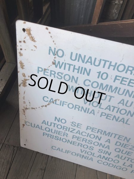 画像4: Vintage CALIFORNIA STATE PRISON Metal Sign (R295) (4)