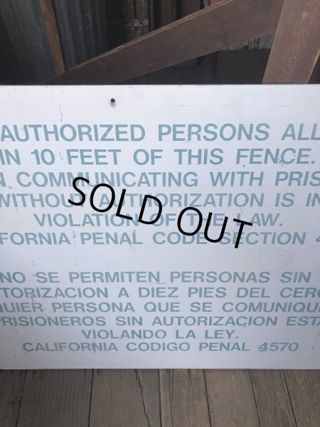 画像5: Vintage CALIFORNIA STATE PRISON Metal Sign (R295) (5)