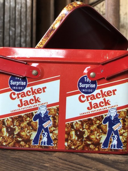 画像8: 90s Vintage Cracker Jack Lunch Box Tin (R299) (8)