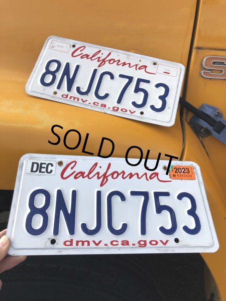 画像1: Original USA California License Plate 8NJC753 SET (R313) (1)