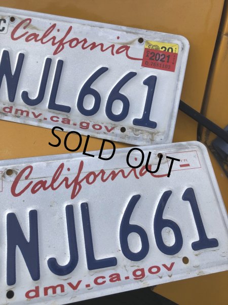 画像2: Original USA California License Plate 8NJL661 SET (R311) (2)