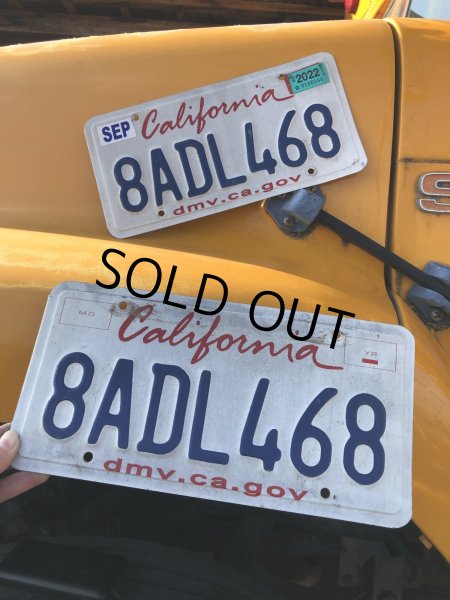 画像1: Original USA California License Plate 8ADL468 SET (R316) (1)