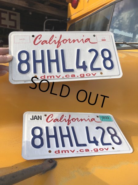 画像1: Original USA California License Plate 8HHL428 SET (R308) (1)